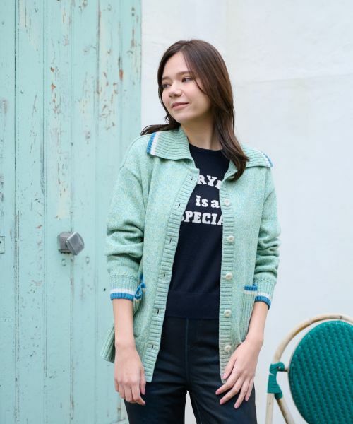 CARA O CRUZ / キャラ・オ・クルス ニット・セーター | ミックスヤーンカーディガン | 詳細1