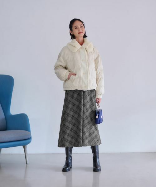 CARA O CRUZ / キャラ・オ・クルス テーラードジャケット | 【防寒】ボア衿中わたジャケット【あったか】 | 詳細14