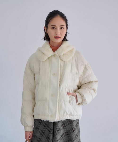 CARA O CRUZ / キャラ・オ・クルス テーラードジャケット | 【防寒】ボア衿中わたジャケット【あったか】 | 詳細8