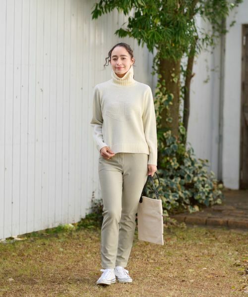 CARA O CRUZ / キャラ・オ・クルス その他パンツ | 【あったか】後ろウエストゴム のびのびパンツ(ベージュ)