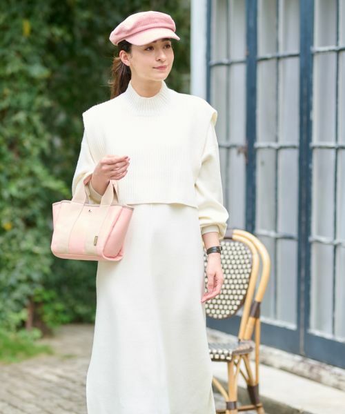 CARA O CRUZ / キャラ・オ・クルス ドレス | 3WAY ニットのワンピースアンサンブル(アイボリー)