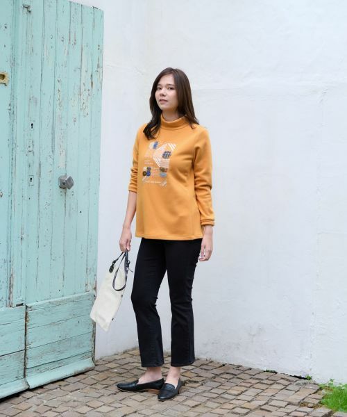 CARA O CRUZ / キャラ・オ・クルス カットソー | 【あったか】洗える 裏起毛のビーズ刺繍スエット | 詳細20