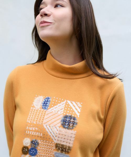 CARA O CRUZ / キャラ・オ・クルス カットソー | 【あったか】洗える 裏起毛のビーズ刺繍スエット | 詳細22