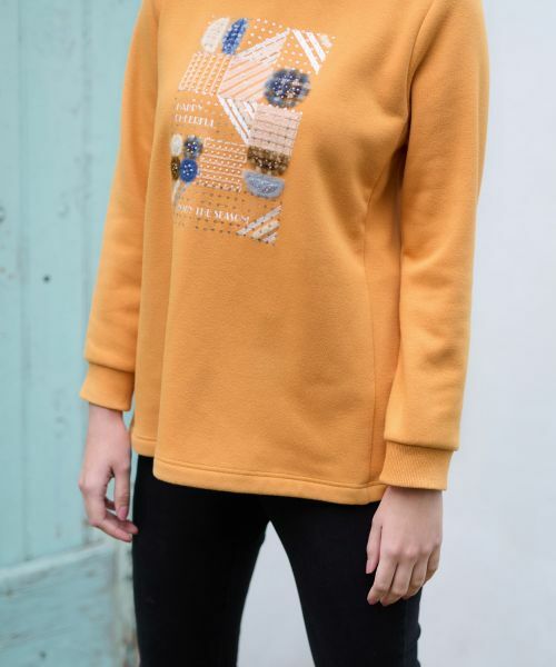 CARA O CRUZ / キャラ・オ・クルス カットソー | 【あったか】洗える 裏起毛のビーズ刺繍スエット | 詳細23