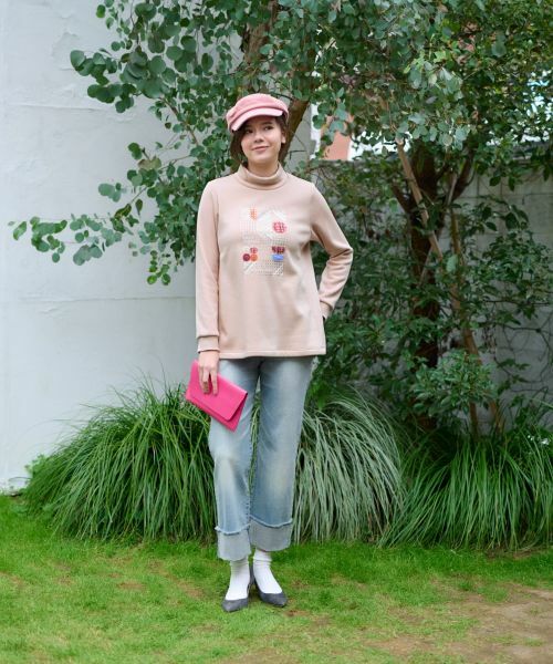 CARA O CRUZ / キャラ・オ・クルス カットソー | 【あったか】洗える 裏起毛のビーズ刺繍スエット | 詳細5