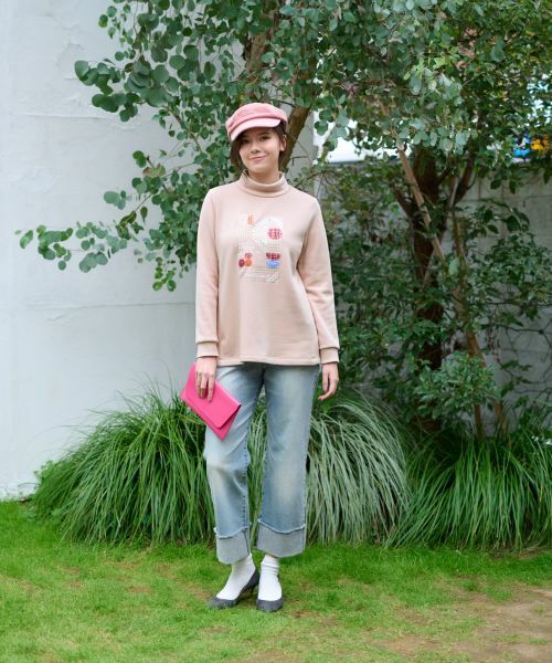 CARA O CRUZ / キャラ・オ・クルス カットソー | 【あったか】洗える 裏起毛のビーズ刺繍スエット | 詳細6