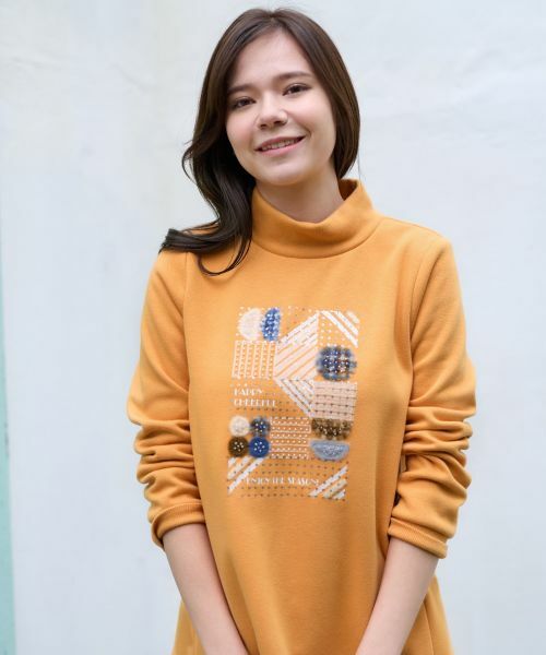 CARA O CRUZ / キャラ・オ・クルス カットソー | 【あったか】洗える 裏起毛のビーズ刺繍スエット | 詳細7