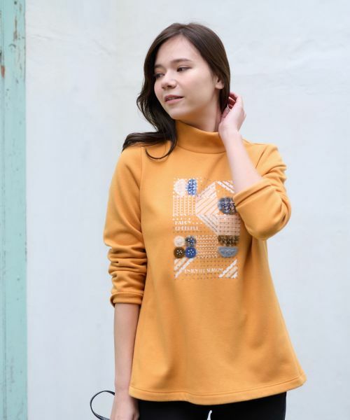 CARA O CRUZ / キャラ・オ・クルス カットソー | 【あったか】洗える 裏起毛のビーズ刺繍スエット | 詳細9