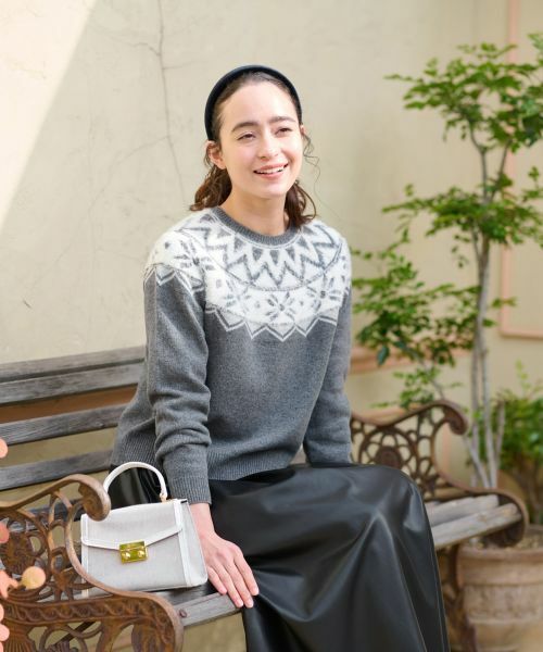 CARA O CRUZ / キャラ・オ・クルス ニット・セーター | ノルディック柄ニット【CoC by CARA O CRUZ】（アッシュグレー）