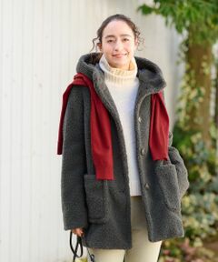 CARA O CRUZ / キャラ・オ・クルス その他アウター | もこもこフーデットコート【CoC by CARA O CRUZ】【あったか】