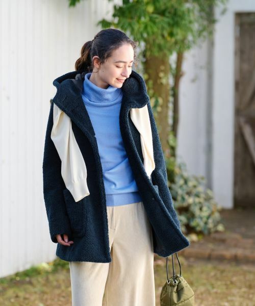 CARA O CRUZ / キャラ・オ・クルス その他アウター | もこもこフーデットコート【CoC by CARA O CRUZ】【あったか】 | 詳細1