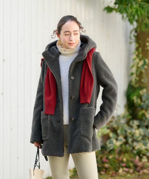 CARA O CRUZ / キャラ・オ・クルス その他アウター | もこもこフーデットコート【CoC by CARA O CRUZ】【あったか】 | 詳細17