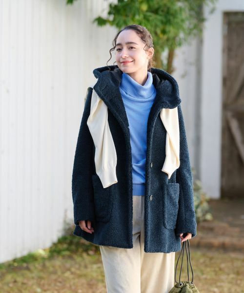 CARA O CRUZ / キャラ・オ・クルス その他アウター | もこもこフーデットコート【CoC by CARA O CRUZ】【あったか】 | 詳細3