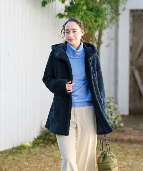 CARA O CRUZ / キャラ・オ・クルス その他アウター | もこもこフーデットコート【CoC by CARA O CRUZ】【あったか】 | 詳細5