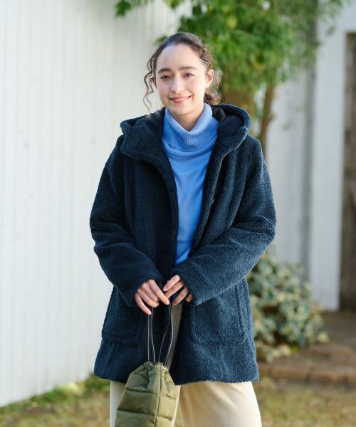 CARA O CRUZ / キャラ・オ・クルス その他アウター | もこもこフーデットコート【CoC by CARA O CRUZ】【あったか】 | 詳細8