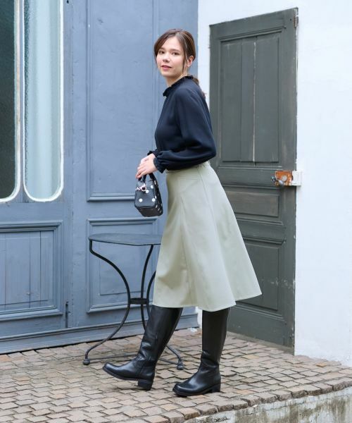 CARA O CRUZ / キャラ・オ・クルス ミニ・ひざ丈スカート | 後ろウエストゴム フレアスカート【セットアップ】 | 詳細16