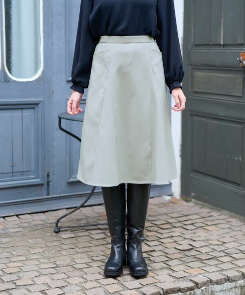 CARA O CRUZ / キャラ・オ・クルス ミニ・ひざ丈スカート | 後ろウエストゴム フレアスカート【セットアップ】 | 詳細5