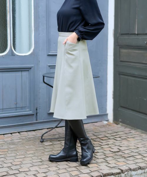 CARA O CRUZ / キャラ・オ・クルス ミニ・ひざ丈スカート | 後ろウエストゴム フレアスカート【セットアップ】 | 詳細6