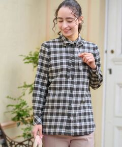 CARA O CRUZ / キャラ・オ・クルス シャツ・ブラウス | 洗える タイ付グレンチェックシャツ【CoC by CARA O CRUZ】