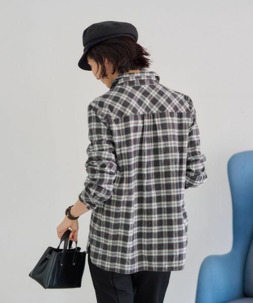 CARA O CRUZ / キャラ・オ・クルス シャツ・ブラウス | 洗える タイ付グレンチェックシャツ【CoC by CARA O CRUZ】 | 詳細13