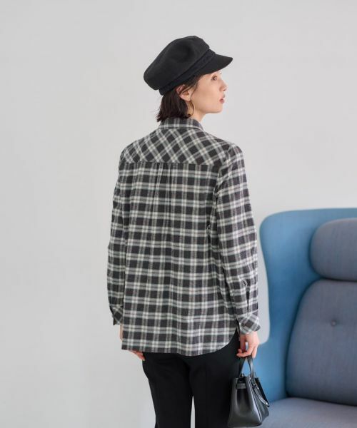CARA O CRUZ / キャラ・オ・クルス シャツ・ブラウス | 洗える タイ付グレンチェックシャツ【CoC by CARA O CRUZ】 | 詳細15