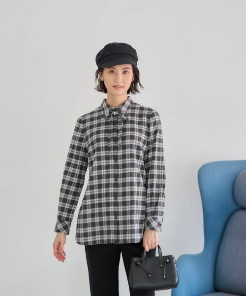 CARA O CRUZ / キャラ・オ・クルス シャツ・ブラウス | 洗える タイ付グレンチェックシャツ【CoC by CARA O CRUZ】 | 詳細16