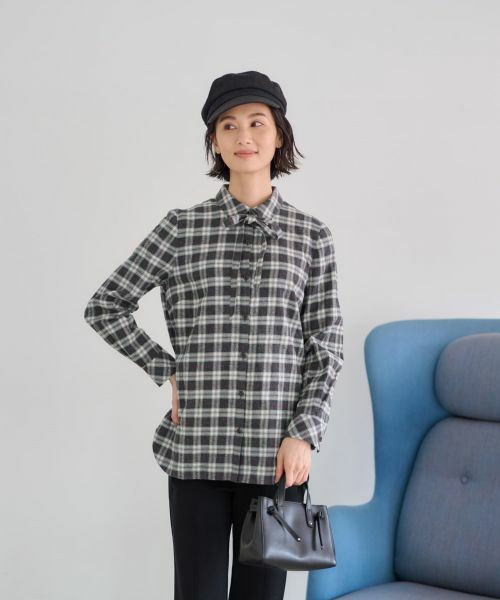 CARA O CRUZ / キャラ・オ・クルス シャツ・ブラウス | 洗える タイ付グレンチェックシャツ【CoC by CARA O CRUZ】 | 詳細17