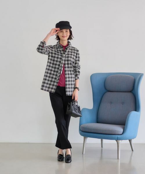CARA O CRUZ / キャラ・オ・クルス シャツ・ブラウス | 洗える タイ付グレンチェックシャツ【CoC by CARA O CRUZ】 | 詳細21