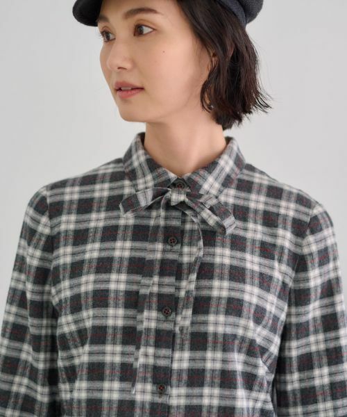 CARA O CRUZ / キャラ・オ・クルス シャツ・ブラウス | 洗える タイ付グレンチェックシャツ【CoC by CARA O CRUZ】 | 詳細25