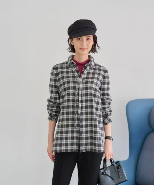 CARA O CRUZ / キャラ・オ・クルス シャツ・ブラウス | 洗える タイ付グレンチェックシャツ【CoC by CARA O CRUZ】 | 詳細9