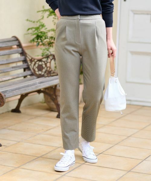 CARA O CRUZ / キャラ・オ・クルス その他パンツ | 【あったか】洗える裏起毛ミニ千鳥格子パンツ | 詳細1