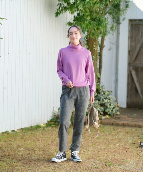 CARA O CRUZ / キャラ・オ・クルス その他パンツ | 【あったか】洗える裏起毛ミニ千鳥格子パンツ | 詳細11