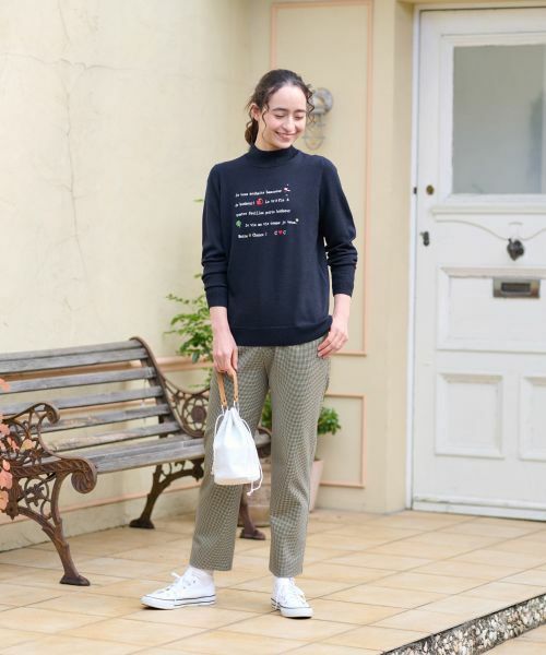 CARA O CRUZ / キャラ・オ・クルス その他パンツ | 【あったか】洗える裏起毛ミニ千鳥格子パンツ | 詳細2