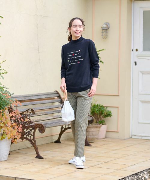 CARA O CRUZ / キャラ・オ・クルス その他パンツ | 【あったか】洗える裏起毛ミニ千鳥格子パンツ | 詳細3