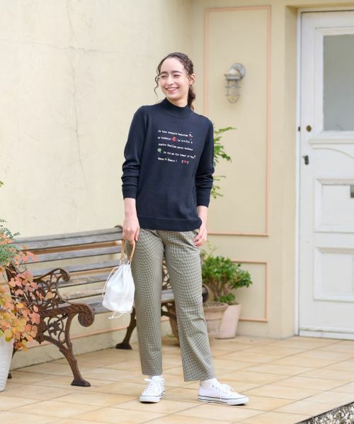 CARA O CRUZ / キャラ・オ・クルス その他パンツ | 【あったか】洗える裏起毛ミニ千鳥格子パンツ | 詳細4