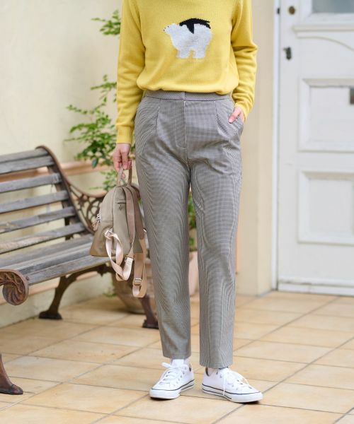 CARA O CRUZ / キャラ・オ・クルス その他パンツ | 【あったか】洗える裏起毛ミニ千鳥格子パンツ | 詳細5