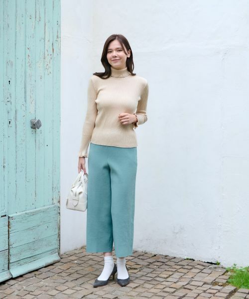 CARA O CRUZ / キャラ・オ・クルス ニット・セーター | 洗える 部分フリルのタートルニット | 詳細16