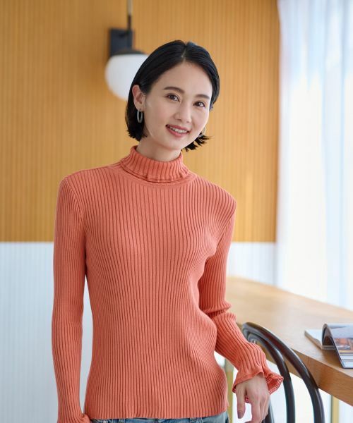 CARA O CRUZ / キャラ・オ・クルス ニット・セーター | 洗える 部分フリルのタートルニット | 詳細21