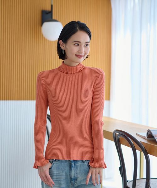 CARA O CRUZ / キャラ・オ・クルス ニット・セーター | 洗える 部分フリルのタートルニット | 詳細22