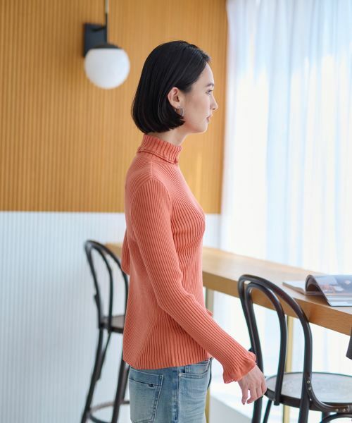 CARA O CRUZ / キャラ・オ・クルス ニット・セーター | 洗える 部分フリルのタートルニット | 詳細24