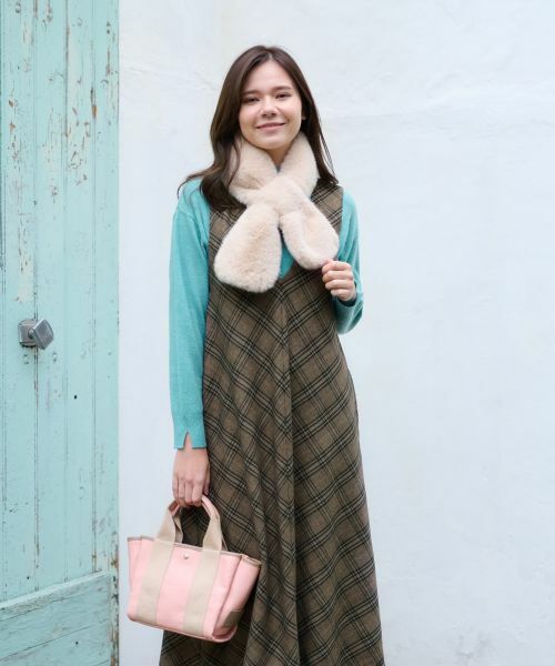 CARA O CRUZ / キャラ・オ・クルス ロング・マキシ丈ワンピース | チェックのジャンパースカート | 詳細1