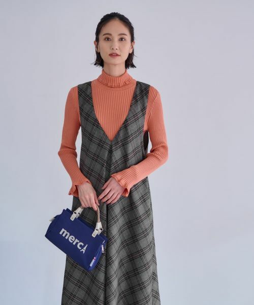 CARA O CRUZ / キャラ・オ・クルス ロング・マキシ丈ワンピース | チェックのジャンパースカート | 詳細11