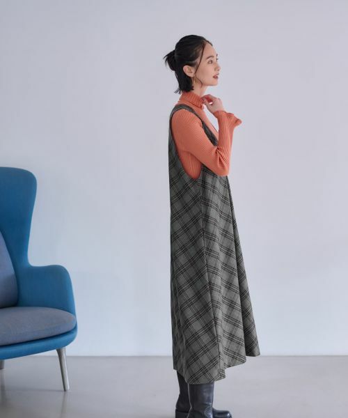 CARA O CRUZ / キャラ・オ・クルス ロング・マキシ丈ワンピース | チェックのジャンパースカート | 詳細13