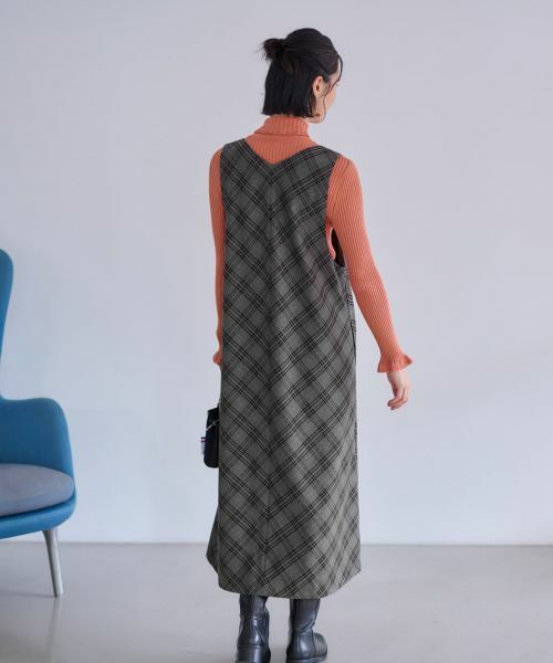 CARA O CRUZ / キャラ・オ・クルス ロング・マキシ丈ワンピース | チェックのジャンパースカート | 詳細14