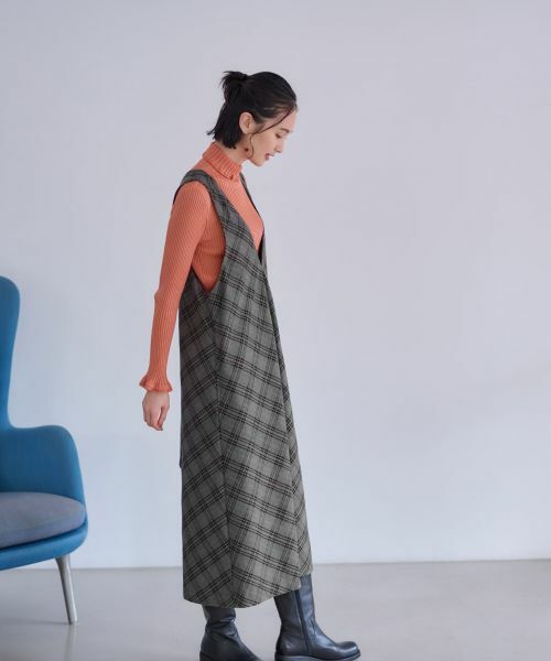 CARA O CRUZ / キャラ・オ・クルス ロング・マキシ丈ワンピース | チェックのジャンパースカート | 詳細15