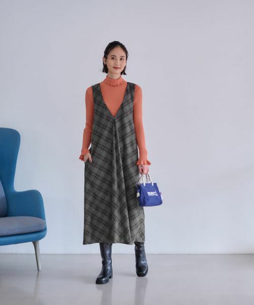 CARA O CRUZ / キャラ・オ・クルス ロング・マキシ丈ワンピース | チェックのジャンパースカート | 詳細17