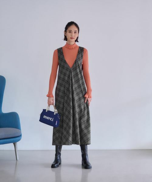 CARA O CRUZ / キャラ・オ・クルス ロング・マキシ丈ワンピース | チェックのジャンパースカート | 詳細19