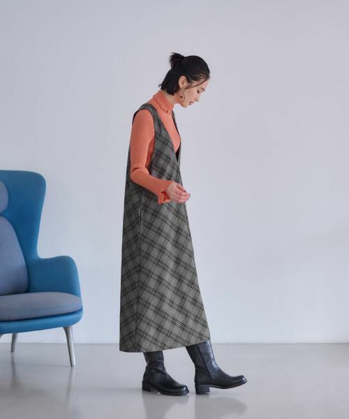 CARA O CRUZ / キャラ・オ・クルス ロング・マキシ丈ワンピース | チェックのジャンパースカート | 詳細21