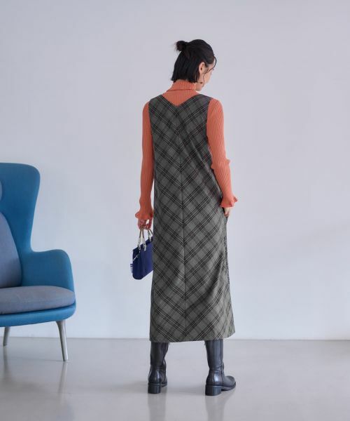 CARA O CRUZ / キャラ・オ・クルス ロング・マキシ丈ワンピース | チェックのジャンパースカート | 詳細22