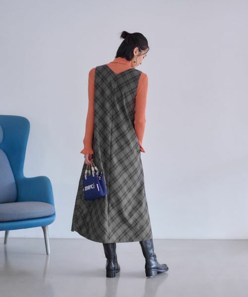 CARA O CRUZ / キャラ・オ・クルス ロング・マキシ丈ワンピース | チェックのジャンパースカート | 詳細23